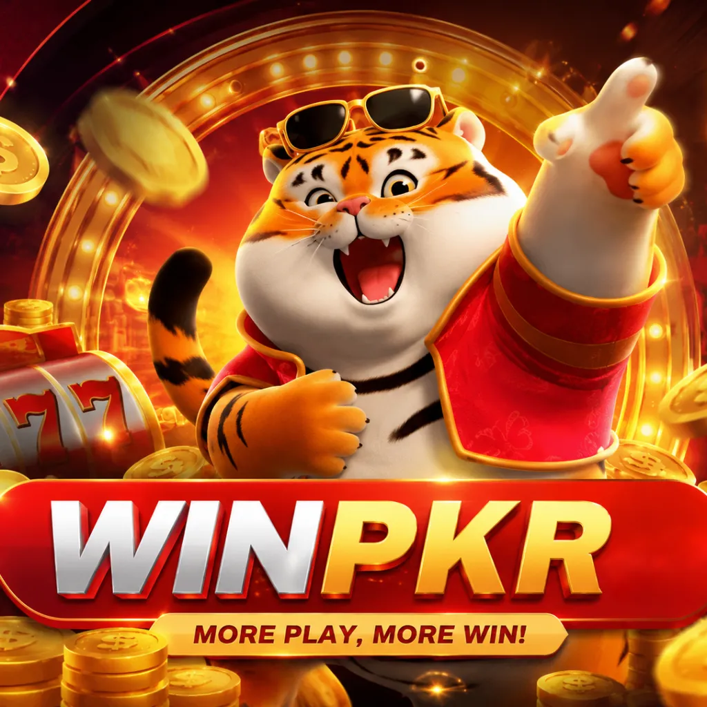 WINPKR-casino-banner WINPKR casino banner with smiling tiger mascot, slot machine, golden coins and red jackpot-style design
